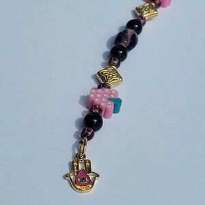 Purple Evil Eye Grapes Keychain - Handmade